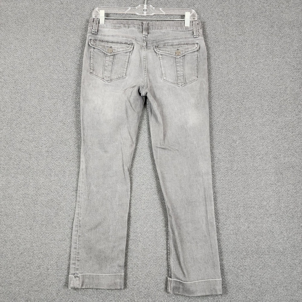Burberry London Grey Straight Leg Jeans Chain Detail Knightsbridge Denim Womens - Picture 5 of 12